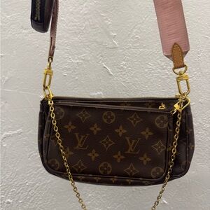 Louis Vuitton Brown and Gold Monogram Shoulder Bag